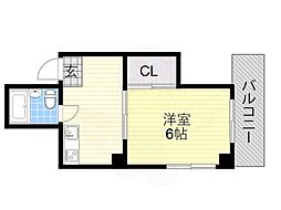 ラビエート花村 1Kの間取図画像