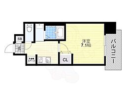 PARKHILLS今里蘭 1Kの間取図画像
