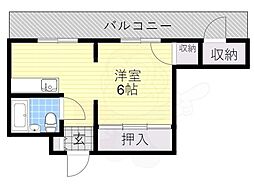 シティハイツマルシン寺田町 1DKの間取図画像