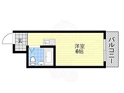 ヤングパレスアベノバシ ワンルームの間取図画像
