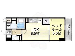 リアライズ今里南 1LDKの間取図画像