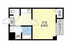 ソリティア桃谷 1Kの間取図画像