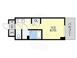 大阪市生野区巽西4丁目マンション 1Kの間取図画像