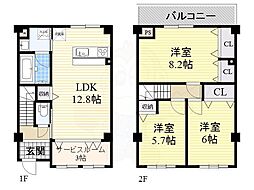 EASTRITZ巽 3SLDKの間取図画像