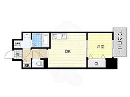 レシオス阿倍野ヴィータ 1DKの間取図画像