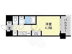 FIRSTFIORE天王寺筆ヶ崎EYE 1Kの間取図画像