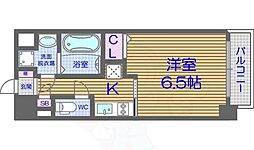 レオンコンフォート上本町 1Kの間取図画像