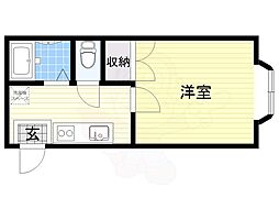 大道ハイツ 1Kの間取図画像