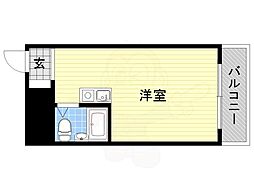 ヤングパレスアベノバシ ワンルームの間取図画像