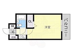 三明ハイツ 1Kの間取図画像