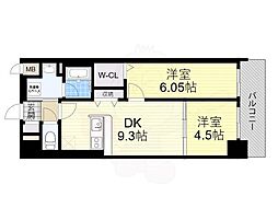 リアライズ小路駅前 2DKの間取図画像