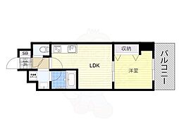アーバネックス真田山 1LDKの間取図画像