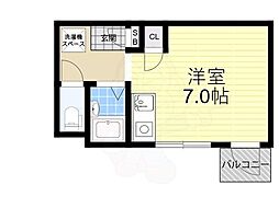 シティハウス天王寺 ワンルームの間取図画像