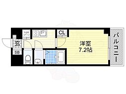 ESLEADCOURT阿倍野昭和町 1DKの間取図画像