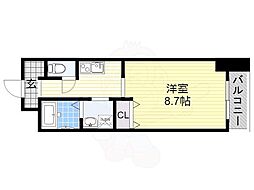 flat34上本町 1Kの間取図画像