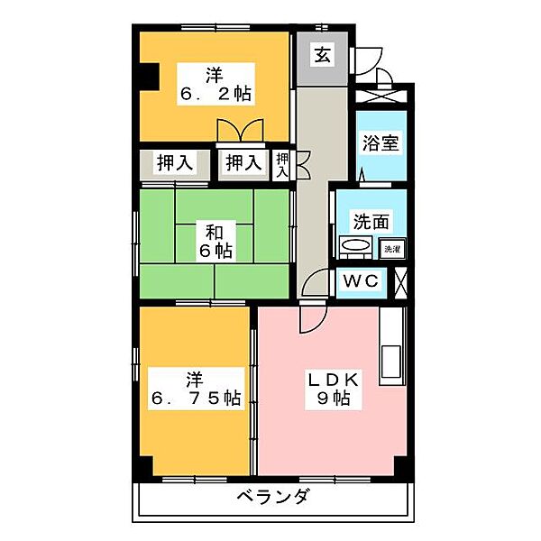 ソレアード81Ａ ｜愛知県名古屋市緑区神の倉３丁目(賃貸マンション3DK・1階・63.88㎡)の写真 その2