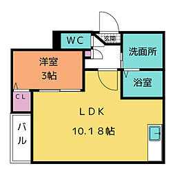 Jackinomori1 1LDKの間取図画像