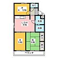 マンション緑黒石B棟4階5.3万円