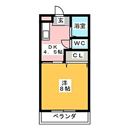 AIコーポ 1DKの間取図画像