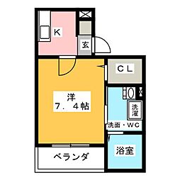 Monstera野並 1階1Kの間取り
