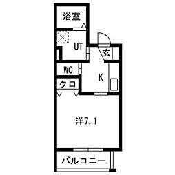 スターブル野並 1Kの間取図画像