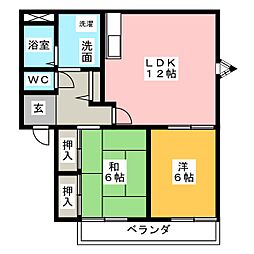 トルースヒルズITMF 2LDKの間取図画像