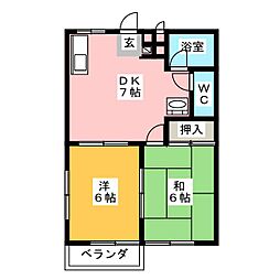 エントピアM 2DKの間取図画像