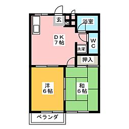 エントピアM 2DKの間取図画像