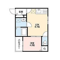 MYノアーヴェ 1LDKの間取図画像