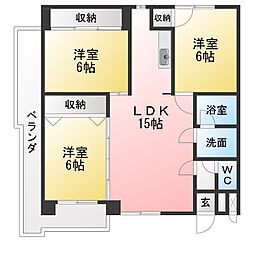 トゥインクル・ツイン桃山 3LDKの間取図画像
