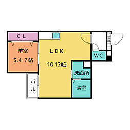 Jackinomori1 1LDKの間取図画像