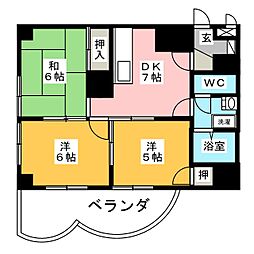 テラスレジデンス鳴海B 2LDKの間取図画像