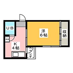 山本屋ビル 1Kの間取図画像