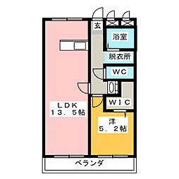清風マンション 1LDKの間取図画像