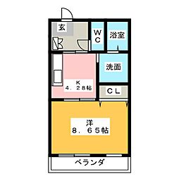 SoleilYamane 1Kの間取図画像