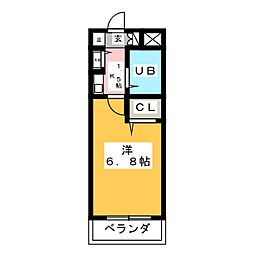 野並コスモス 1Kの間取図画像