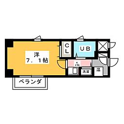 野並コスモス 1Kの間取図画像