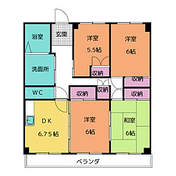 ソレアード81A 4DKの間取図画像