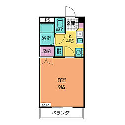 エルアンルポ・平針台 1Kの間取図画像