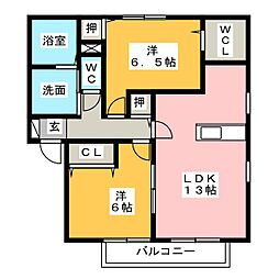 レジデンス神ノ倉A 2LDKの間取図画像