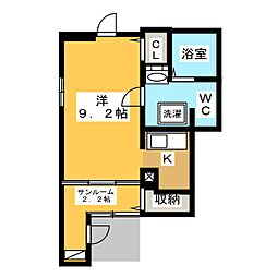 アイン・T 1Kの間取図画像