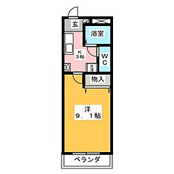 グラン・シャリオ 1Kの間取図画像