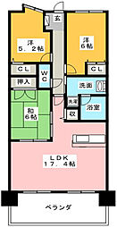 サンメゾン野並サウスヒルズアベニュー 3LDKの間取図画像