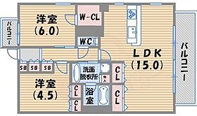 キャッスルプラザ西宮  ｜ 兵庫県西宮市馬場町5番21号（賃貸マンション2LDK・12階・63.86㎡） その2