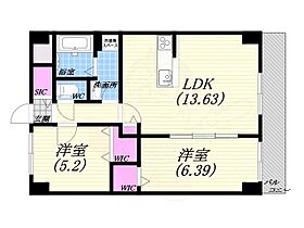 GROOVE上甲子園  ｜ 兵庫県西宮市上甲子園４丁目（賃貸マンション2LDK・2階・59.53㎡） その2