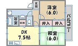 エトワール・M 2DKの間取図画像