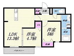 リヴェ−ル西宮 2階
