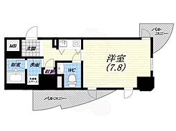 インターフェルティR2甲子園 ワンルームの間取図画像