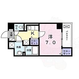 ジェーハイム 1Kの間取図画像
