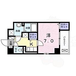ジェーハイム 1Kの間取図画像